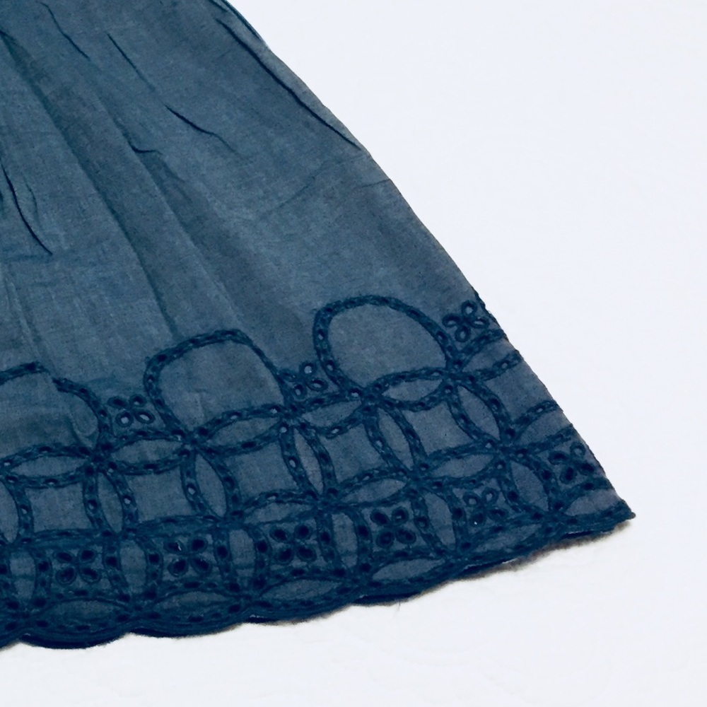 Gap 18 chambray eyelet mini skirt